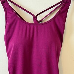 XL Light Bare Athletic Dress / Tank Dress – UPF 50+ beachy– Plum – Size XL,